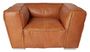 Casa Padrino Echtleder Sessel Braun 131 x 110 x H. 67 cm - Luxus Leder M�bel