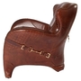 Casa Padrino Luxus Art Deco Echtleder Sessel Dunkelbraun 79 x 85 x H. 85 cm - Luxus Kollektion