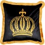 Harald Gl��ckler Luxus Deko Kissen Pomp��s by Casa Padrino Schwarz / Gold Krone mit Strass Steinen - Gl��ckler Kissen AAA