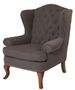 Casa Padrino Luxus Chesterfield Ohrensessel Dunkelgrau 87 x 89 x H. 109 cm - Wohnzimmerm�bel