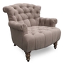 Casa Padrino Chesterfield Lounge Sessel Taupe 105 x 90 x H. 96 cm - Luxus Wohnzimmer Sessel 