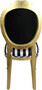 Pomp��s by Casa Padrino Luxus Barock Esszimmer Stuhl Schwarz / Wei� Streifen / Gold - Pink Lips - Pomp��ser Barock Stuhl designed by Harald Gl��ckler