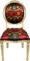 Pomp��s by Casa Padrino Luxus Barock Esszimmer Stuhl Rosen Schwarz / Rot / Gold - Rosen - Pomp��ser Barock Stuhl designed by Harald Gl��ckler