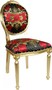 Pomp��s by Casa Padrino Luxus Barock Esszimmer Stuhl Rosen Schwarz / Rot / Gold - Rosen - Pomp��ser Barock Stuhl designed by Harald Gl��ckler