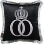 Harald Gl��ckler Luxus Deko Kissen Pomp��s by Casa Padrino Schwarz / Silber Krone mit Strass Steinen - Gl��ckler Kissen Designer