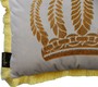 Harald Gl��ckler Luxus Deko Kissen Pomp��s by Casa Padrino Creme / Gold Krone mit Strass Steinen - Gl��ckler Kissen 