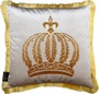 Harald Gl��ckler Luxus Deko Kissen Pomp��s by Casa Padrino Creme / Gold Krone mit Strass Steinen - Gl��ckler Kissen 
