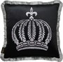 Harald Gl��ckler Luxus Deko Kissen Pomp��s by Casa Padrino Schwarz / Silber Krone mit Strass Steinen - Gl��ckler Designer Kissen 