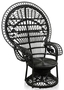 Casa Padrino Luxus Rattan Sessel Schwarz 114 x 80 x H. 150 cm - Vintage M�bel