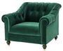 Casa Padrino Luxus Chesterfield Sessel Gr�n 99 x 90 x H. 81,5 cm - Limited Edition