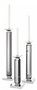 Casa Padrino Luxus Kerzenhalter 3er Set Grau / Silber - Luxus Kristallglas Accessoires