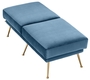 Casa Padrino Luxus Sitzbank Blau / Messingfarben 125 x 58 x H. 45 cm - Designerm�bel
