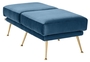 Casa Padrino Luxus Sitzbank Blau / Messingfarben 125 x 58 x H. 45 cm - Designerm�bel