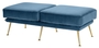 Casa Padrino Luxus Sitzbank Blau / Messingfarben 125 x 58 x H. 45 cm - Designerm�bel