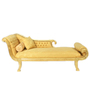 Casa Padrino Barock Chaiselongue Modell XXL Gold Muster / Gold Linke Seite - Antik Stil - Liege Wohnzimmer M�bel 