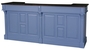 Casa Padrino Landhausstil Thekenschrank Blau / Schwarz 240 x 65 x H. 107 cm - Ladentheke im Landhausstil 