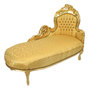 Casa Padrino Barock Chaiselongue Gold Muster / Gold - Barock M�bel - Recamiere Liege