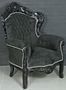 Casa Padrino Barock Sessel Schwarz 85 x 85 x H. 120 cm - Barockstil Wohnzimmer Sessel 