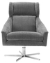 Casa Padrino Drehsessel Grau / Silber 76 x 98 x H. 94,5 cm - Luxus M�bel