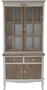 Casa Padrino Landhausstil Vitrinenschrank Wei� / Braun 89 x 40 x H. 195 cm - Landhausstil M�bel