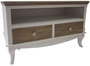 Casa Padrino Landhausstil Fernsehschrank Wei� / Braun 100 x 42 x H. 61 cm - Handgefertigter Wohnzimmer TV Schrank im Landhausstil 