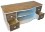 Casa Padrino Landhausstil Fernsehschrank Wei� / Braun 90 x 40 x H. 45 cm - Handgefertigter Wohnzimmer TV Schrank im Landhausstil
