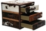 Casa Padrino Luxus Beistelltisch mit 3 Schubladen Braun / Wei� 63 x 60 x H. 67 cm - Handgefertigter Beistelltisch im Kofferlook 