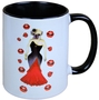 Harald Gl��ckler Pomp��s Tasse Hund mit rot-schwarzem Abendkleid - designed by Harald Gl��ckler