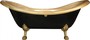 Pomp��s by Casa Padrino Luxus Badewanne Deluxe von Harald Gl��ckler Schwarz / Gold / Gold 2020mm mit goldfarbenen L�wenf�ssen