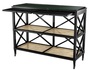 Casa Padrino Luxus Konsole Schwarz / Naturfarben 124 x 47 x H. 96 cm - Limited Edition