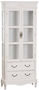 Casa Padrino Landhausstil Vitrinenschrank Antik Wei� 70 x 31 x H. 177 cm - Handgefertigte Shabby Chic Vitrine mit 2 Glast�ren und 2 Schubladen 