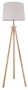 Casa Padrino Stehleuchte Braun / Beige  44 x H. 161,5 cm - Moderne Stehlampe mit h�lzernem Stativ und Baumwoll Lampenschirm 
