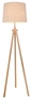 Casa Padrino Stehleuchte Braun / Beige  44 x H. 161,5 cm - Moderne Stehlampe mit h�lzernem Stativ und Baumwoll Lampenschirm 