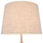 Casa Padrino Stehleuchte Braun / Beige  44 x H. 161,5 cm - Moderne Stehlampe mit h�lzernem Stativ und Baumwoll Lampenschirm 