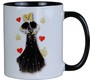 Harald Gl��ckler Pomp��s Tasse Hund mit schwarzfarbenem Kleid - designed by Harald Gl��ckler