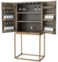 Casa Padrino Luxus Weinschrank mit 2 T�ren Braun / Messing 81,5 x 50,5 x H. 168 cm - Luxus Qualit�t