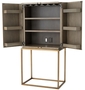 Casa Padrino Luxus Weinschrank mit 2 T�ren Braun / Messing 81,5 x 50,5 x H. 168 cm - Luxus Qualit�t