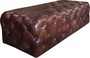 Casa Padrino Luxus Chesterfield Echtleder Fu�hocker Dunkelbraun 140 x 60 x H. 42 cm - Luxus M�bel