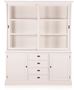 Casa Padrino Landhausstil Wandschrank Antik Wei� mit 2 T�ren und 4 Schubladen 185 x 43 x H. 225 cm - Landhausstil M�bel 
