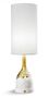 Casa Padrino Luxus Tischleuchte Porzellan Wei� / Gold H53 x 17 cm - Luxus Beleuchtung Tischlampe 