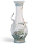 Casa Padrino Luxus Porzellan Vase St�rche Wei� / Mehrfarbig  17 x H. 35 cm - Luxus Deko 