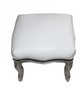 Casa Padrino Barock Fu�hocker Wei� / Silber