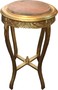 Barock Beistelltisch Rund Gold  B. 40 cm  x H. 68 cm - Massivholz 