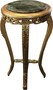 Casa Padrino Barock Beistelltisch Rund Gold mit Marmorplatte  37 cm x H. 70 cm Antik Stil