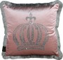 Harald Glckler Pomps Kissen by Casa Padrino - Hellrosa / Silber Krone mit Strass Steinen - Luxus Deko Kissen 