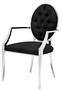 Casa Padrino Luxus Esszimmerstuhl mit Armlehnen Silber / Schwarz 57 x 65 x H. 98 cm - Esszimmerm�bel