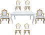 Casa Padrino Barock Esszimmer Set Wei�/Gold - Esstisch + 6 St�hle