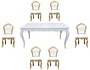 Casa Padrino Barock Esszimmer Set Wei�/Gold - Esstisch + 6 St�hle ohne Armlehnen