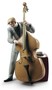 Casa Padrino Porzellan Skulptur Jazz Bassist Mehrfarbig 20 x H. 35 cm - Hangefertigte & Handbemalte Luxus Deko Figur 