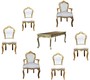 Casa Padrino Barock Esszimmer Set Gold/Weiss - Esstisch + 6 St�hle
